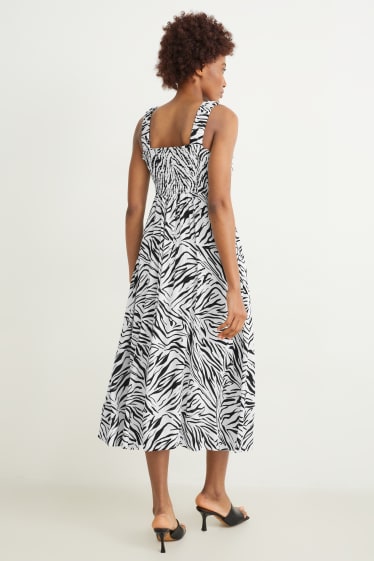 Femmes - Robe basique fit & flare - à motif - noir / blanc