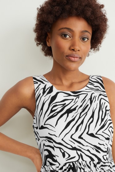 Femmes - Robe basique fit & flare - à motif - noir / blanc