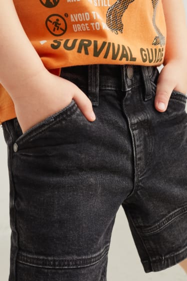 Kinderen - Korte spijkerbroek - jeansdonkergrijs