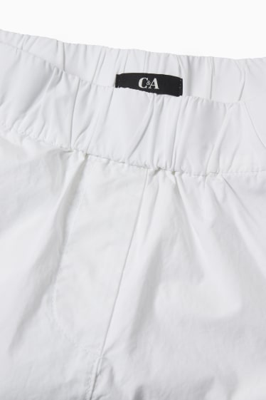 Femei - Pantaloni cargo - talie medie - tapered fit - alb