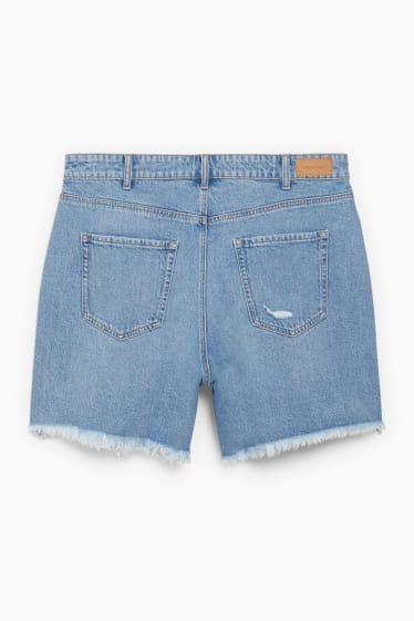 Dámské - CLOCKHOUSE - džínové šortky - high waist - džíny - světle modré