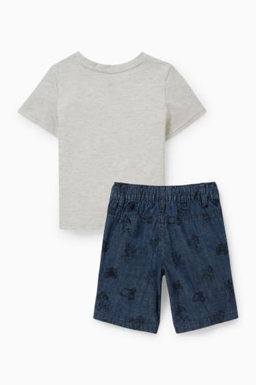 Kinder Jungen - Paw Patrol - Set - Kurzarmshirt und Shorts - 3 teilig - hellgrau-melange