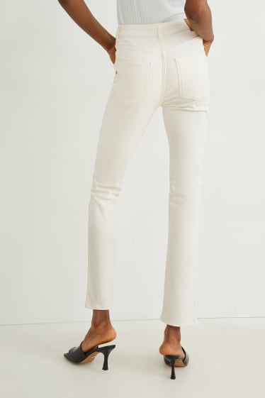 Mujer - Slim jeans - high waist - beige claro