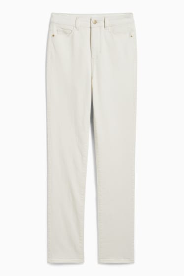 Mujer - Slim jeans - high waist - beige claro