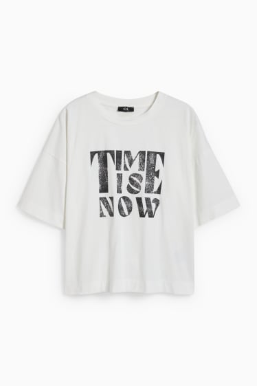 Damen - T-Shirt - cremeweiß
