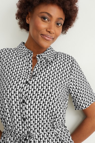 Dona - Vestit - estampat - negre/blanc