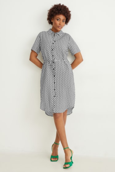 Dona - Vestit - estampat - negre/blanc
