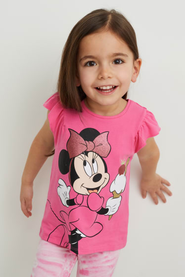 Children Girls - Minnie Mouse - short sleeve T-shirt - pink