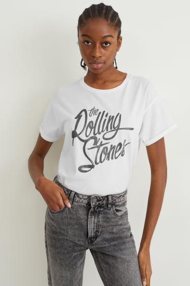 Damen - T-Shirt - Rolling Stones - cremeweiss