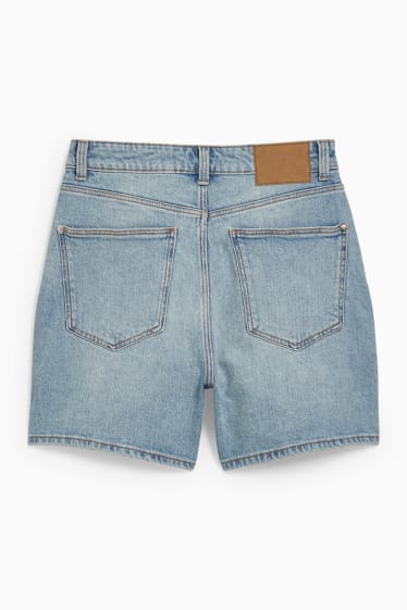 Femei - Pantaloni scurți de blugi - talie înaltă - LYCRA® - denim-albastru deschis