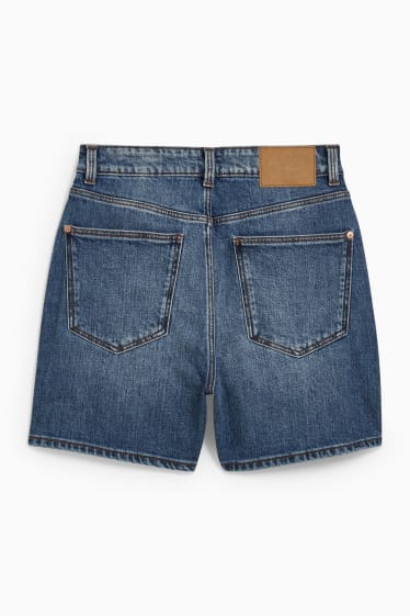 Women - Denim shorts - low-rise waist - LYCRA® - blue denim