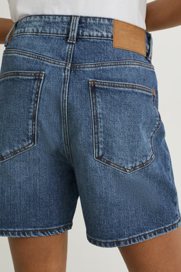 Dames - Korte spijkerbroek - high waist - LYCRA® - jeansblauw