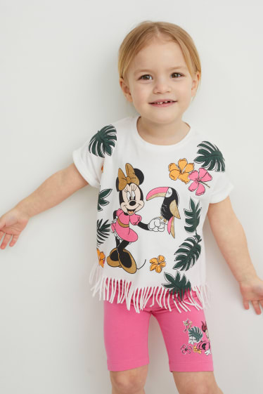 Kinder Mädchen - Minnie Maus - Kurzarmshirt - cremeweiss
