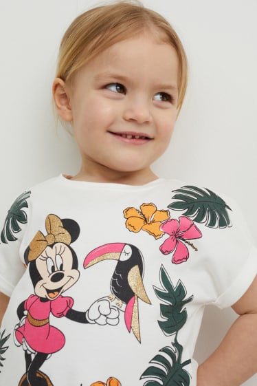 Kinder Mädchen - Minnie Maus - Kurzarmshirt - cremeweiss