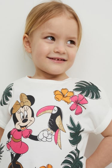 Kinder - Minnie Maus - Kurzarmshirt - cremeweiss