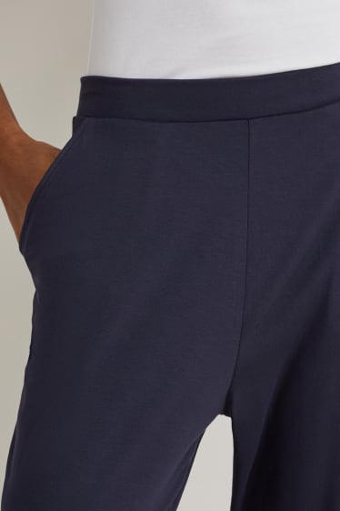 Dona - Pantalons de punt de samarreta bàsics - regular fit - blau fosc