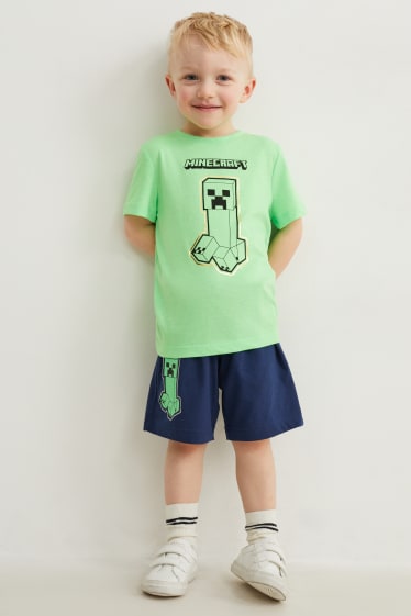 Kinderen - Set van 2 - Minecraft - short - donkerblauw