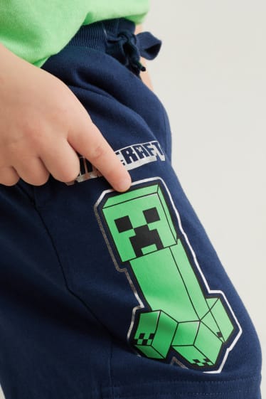 Kinderen - Set van 2 - Minecraft - short - donkerblauw