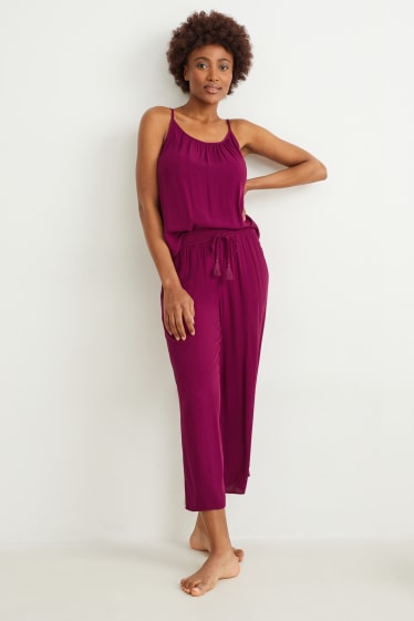 Damen - Pyjamahose - lila