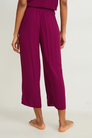 Damen - Pyjamahose - lila