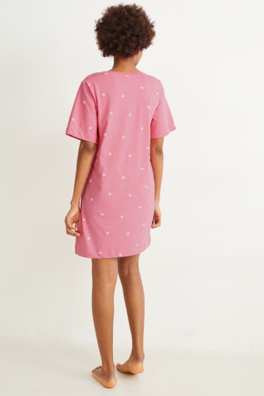 Damen - Bigshirt - gemustert - pink