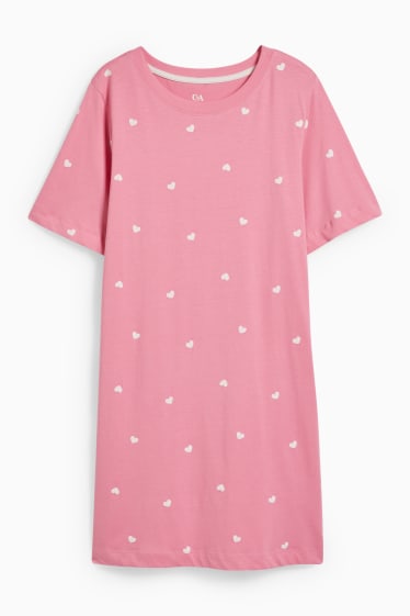 Damen - Bigshirt - gemustert - pink