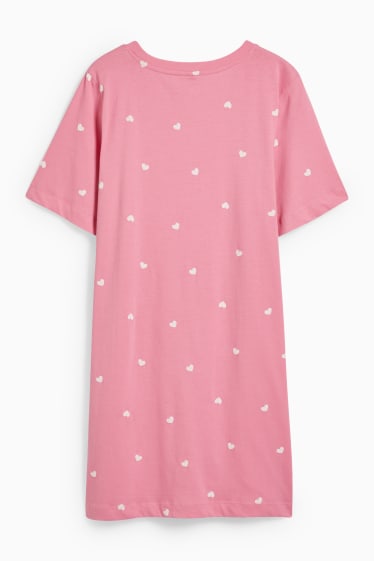 Damen - Bigshirt - gemustert - pink