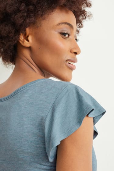 Damen - Viskose-Bigshirt - grün