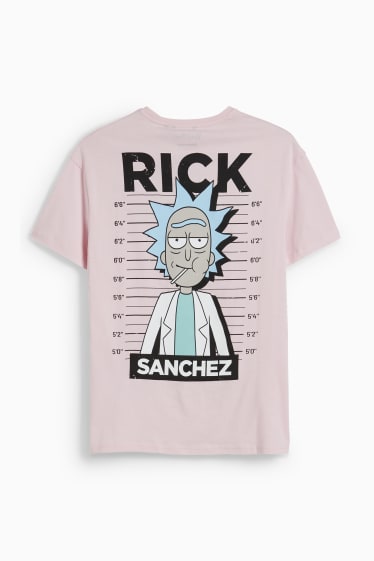 Herren - T-Shirt - Rick and Morty - rosa