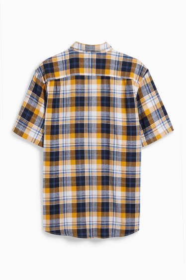 Uomo - Camicia - regular fit - collo all'italiana - a quadretti - giallo