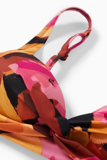 Damen - Bikini-Top - wattiert - LYCRA® XTRA LIFE™ - gemustert - pink
