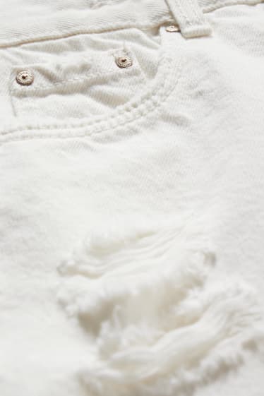 Enfants - Short en jean - blanc crème