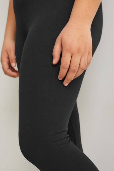 Kinderen: meisjes - Uitgebreide maten - set van 2 - legging - zwart