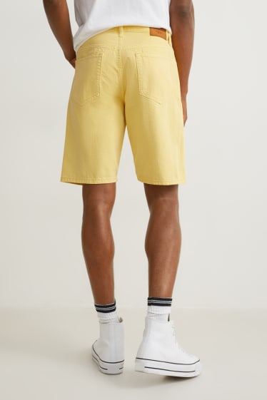 Men - Denim shorts - yellow