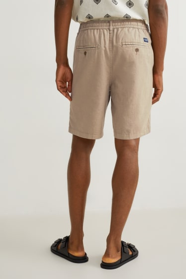 Uomo - Shorts - misto lino - marrone chiaro