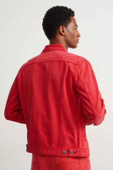 Hommes - Veste en jean - rouge