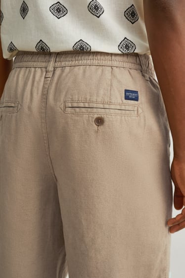 Uomo - Shorts - misto lino - marrone chiaro