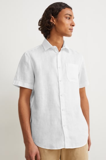 Herren - Leinenhemd - Regular Fit - Kent - weiss