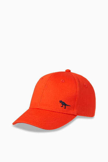 Children Boys - Dinosaur - baseball cap - orange