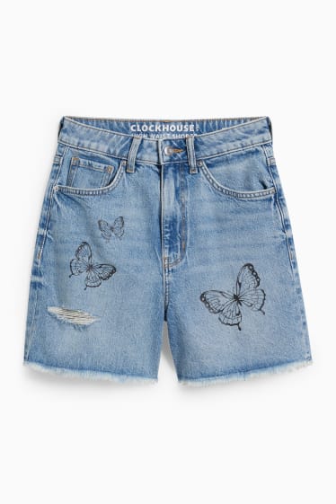 Teens & young adults - CLOCKHOUSE - denim shorts - high waist - blue denim