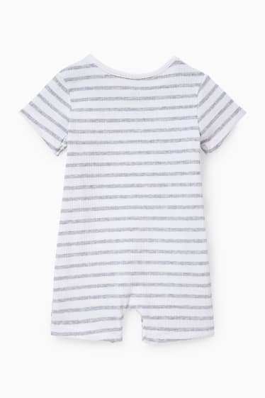 Babies - Baby sleepsuit - striped - white