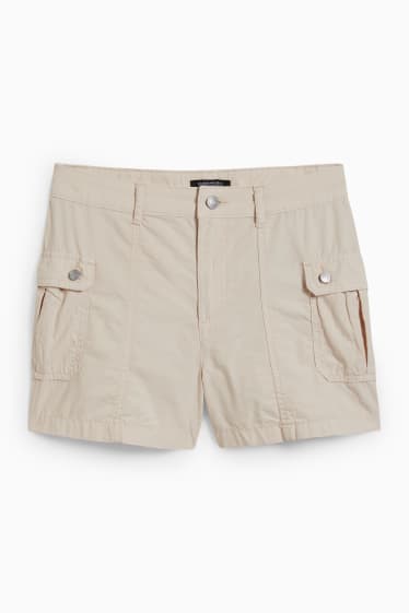 Dames - CLOCKHOUSE - cargoshort - low waist - licht beige