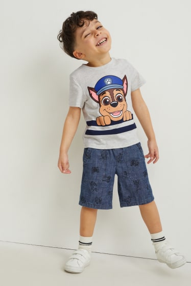 Bambini - Paw Patrol - set - t-shirt e shorts - 2 pezzi - grigio chiaro melange