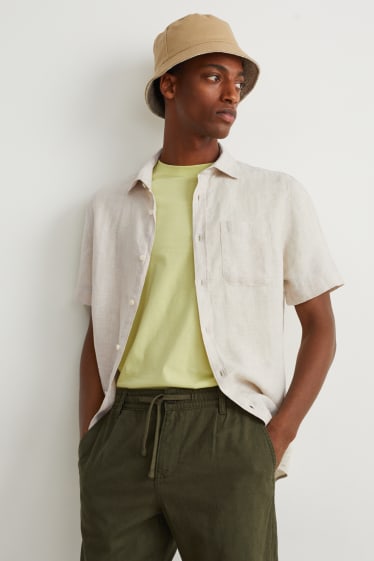 Uomo - Camicia in lino - regular fit - Kent - beige chiaro