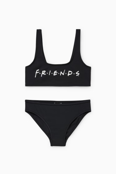 Kinderen: meisjes - Friends - bikini - 2-delig - zwart