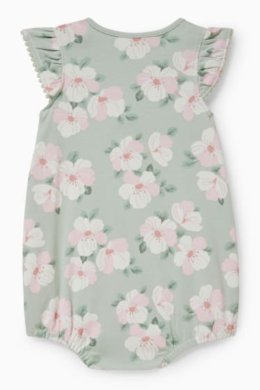Nadó nena - Pijama per a nadó a nadó - de flors - verd menta