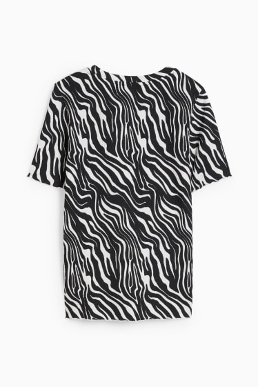 Damen - T-Shirt - gemustert - schwarz / weiß