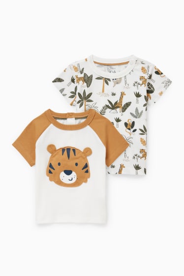 Bébés garçons - Lot de 2 - T-shirts pour bébé - blanc crème