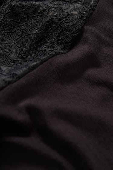 Dames - Nachthemd van viscose - zwart