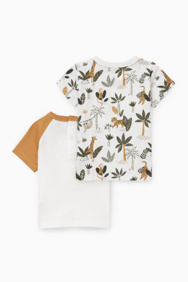 Neonati - Confezione da 2 - t-shirt neonati - bianco crema